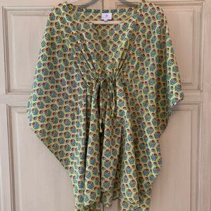 Pax Philomena Jaipur Apple Green Floral Short Kaftan Dress/Top OS